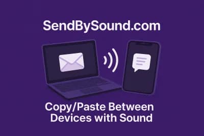 Sending text data from one device to another using audio signal.